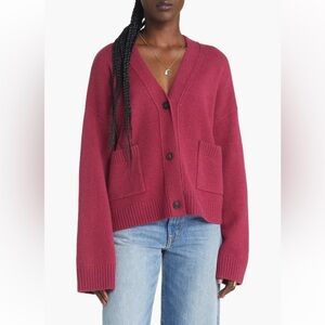 Rails Deep Pink Button Cardigan - Wool / Cashmere